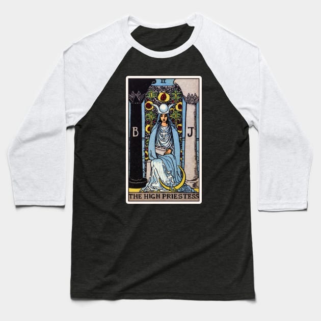 High Priestess Tarot Card Baseball T-Shirt by visionarysea